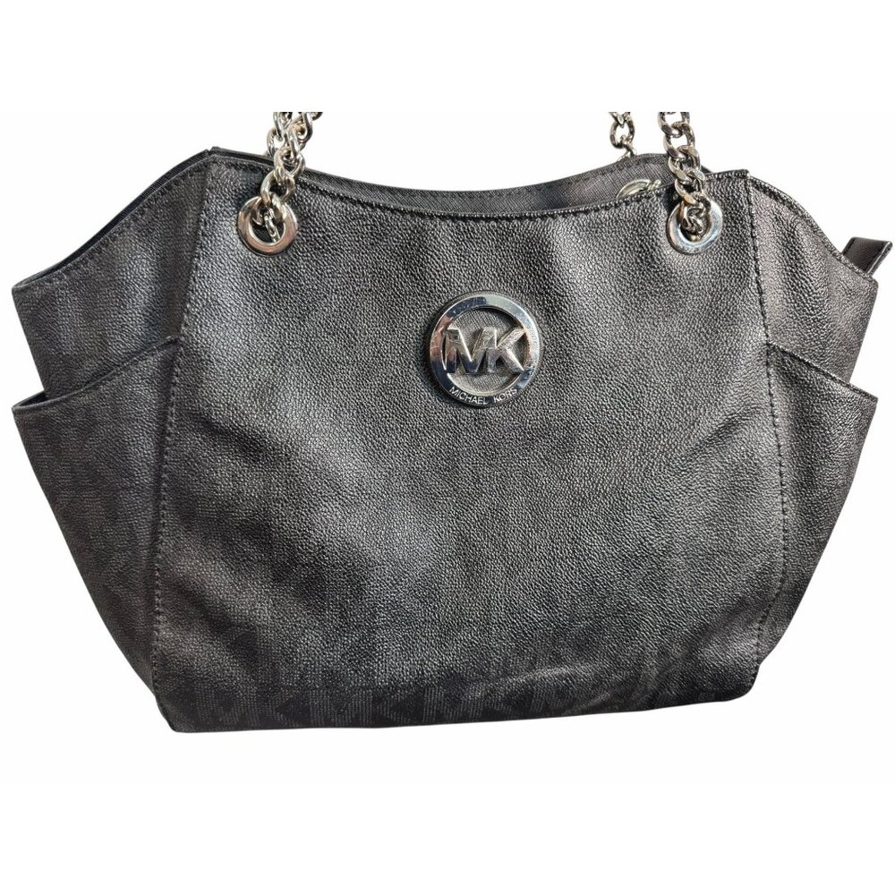 Michael Kors Black Leather Tote Bag‎
